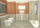Bathroom with walk-in show and multiwalls