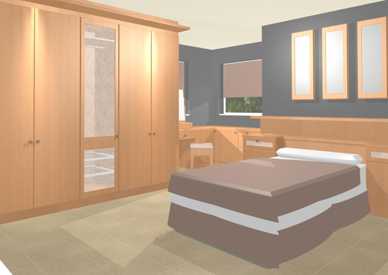 Bedroom in Beech with Gray Walls