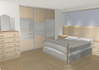 Bedroom with Sliding Panel Doors