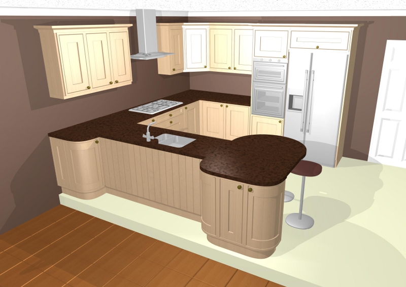  Kitchen with Large island and mantle