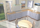 Kitchen with curved units