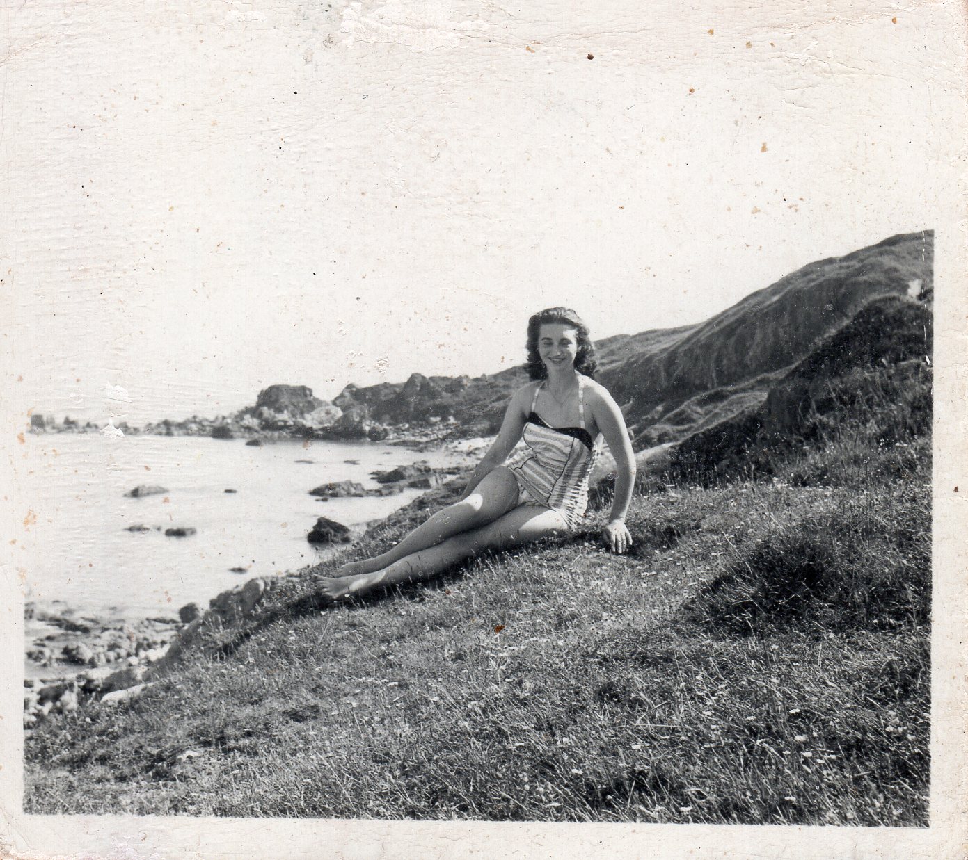 Anne on a beach in Swansea